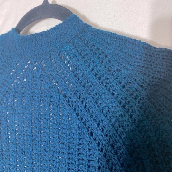 5/$25 American Eagle Outfitters Turquoise Open Front Chunky Knit Cardigan XS - Picture 10 of 13